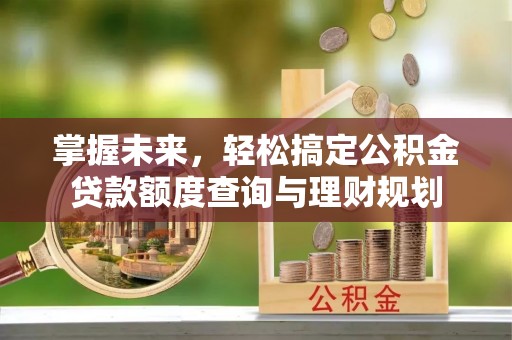 七美掌握未来，轻松搞定公积金贷款额度查询与理财规划