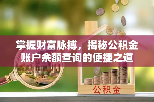 七美掌握财富脉搏，揭秘公积金账户余额查询的便捷之道