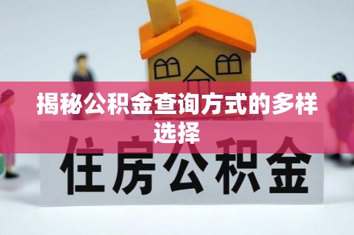 七美揭秘公积金查询方式的多样选择